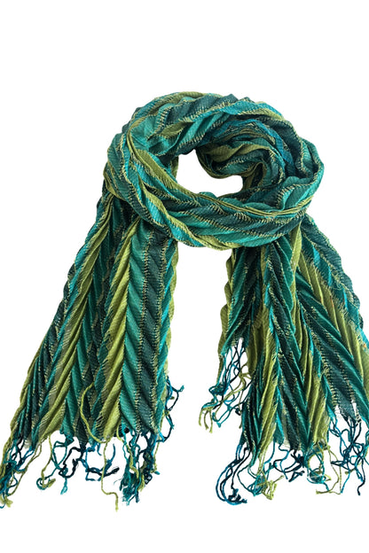 Vintage Giorgio Passigatti Italian made sparkly green scarf