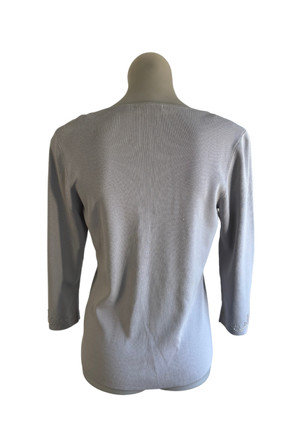 Marco Polo ribbed beaded top, L