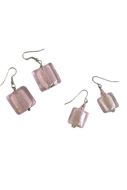 Pink glass earring bundle