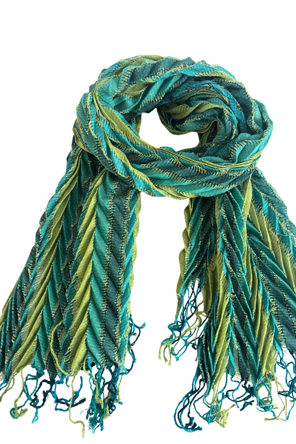 Vintage Giorgio Passigatti Italian made sparkly green scarf