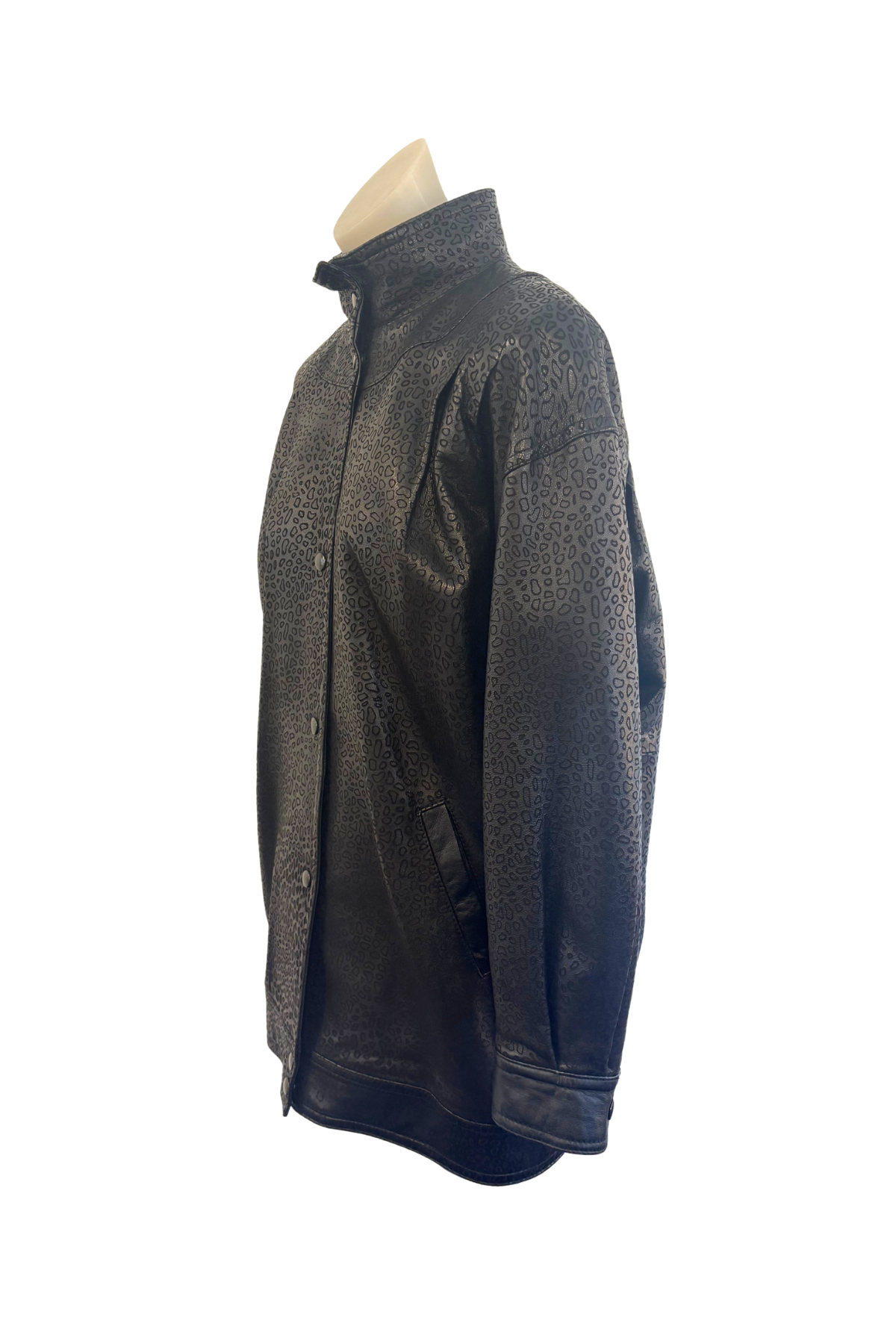 Siricco leopard print leather jacket