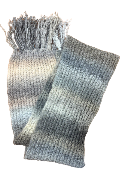 Beautifully soft grey gradient knitted scarf