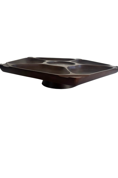 Lazy Susan wooden divider food platter