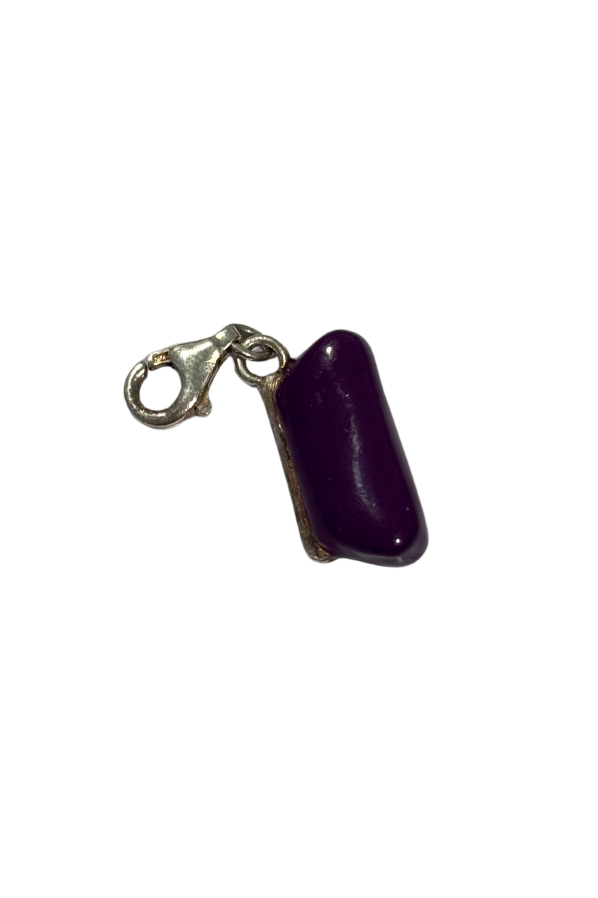 925 Silver + purple enamel clutch charm
