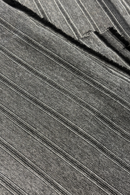 Grey pinstripe fabric