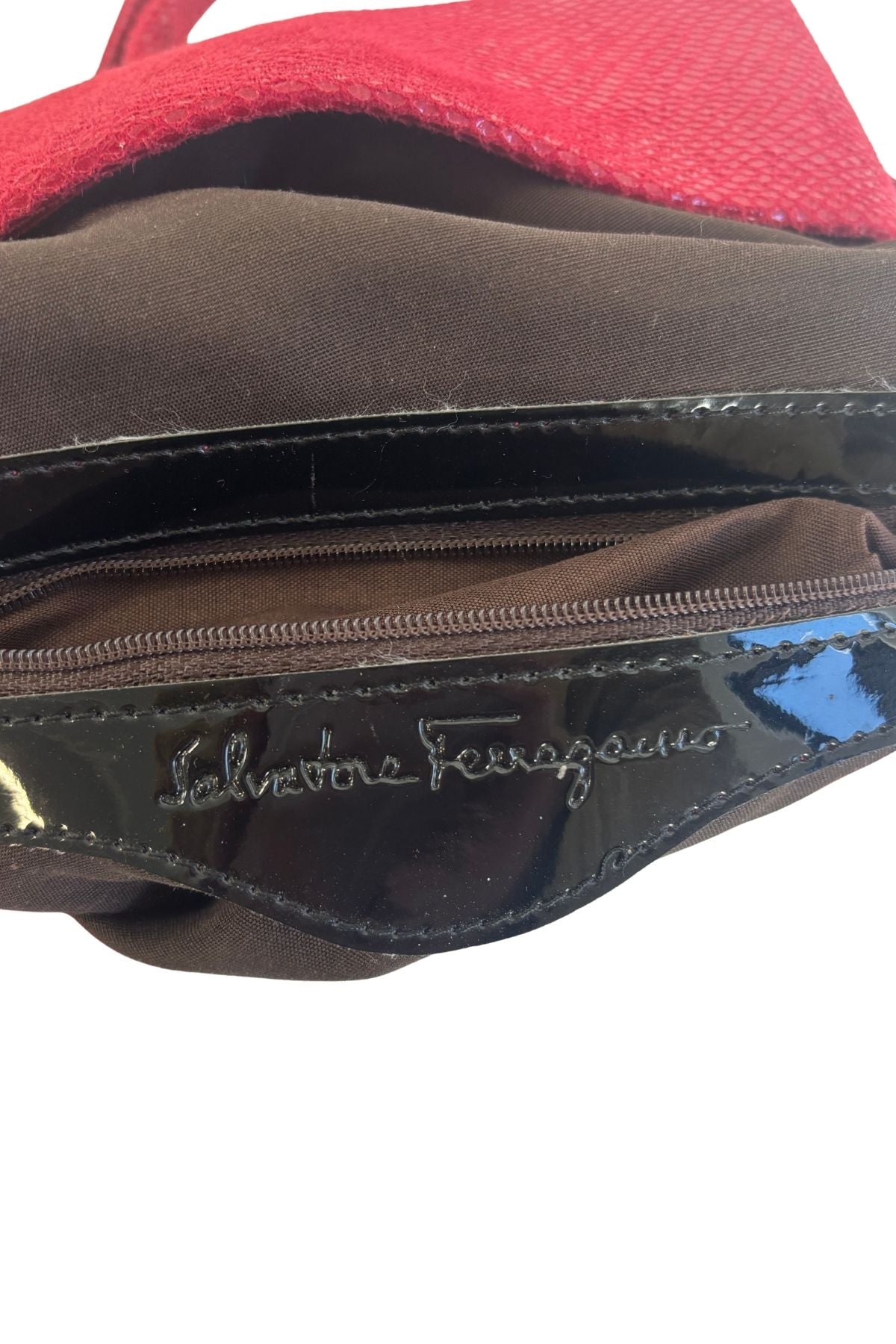 Vintage Salvatore Ferragamo cherry red cross body bag