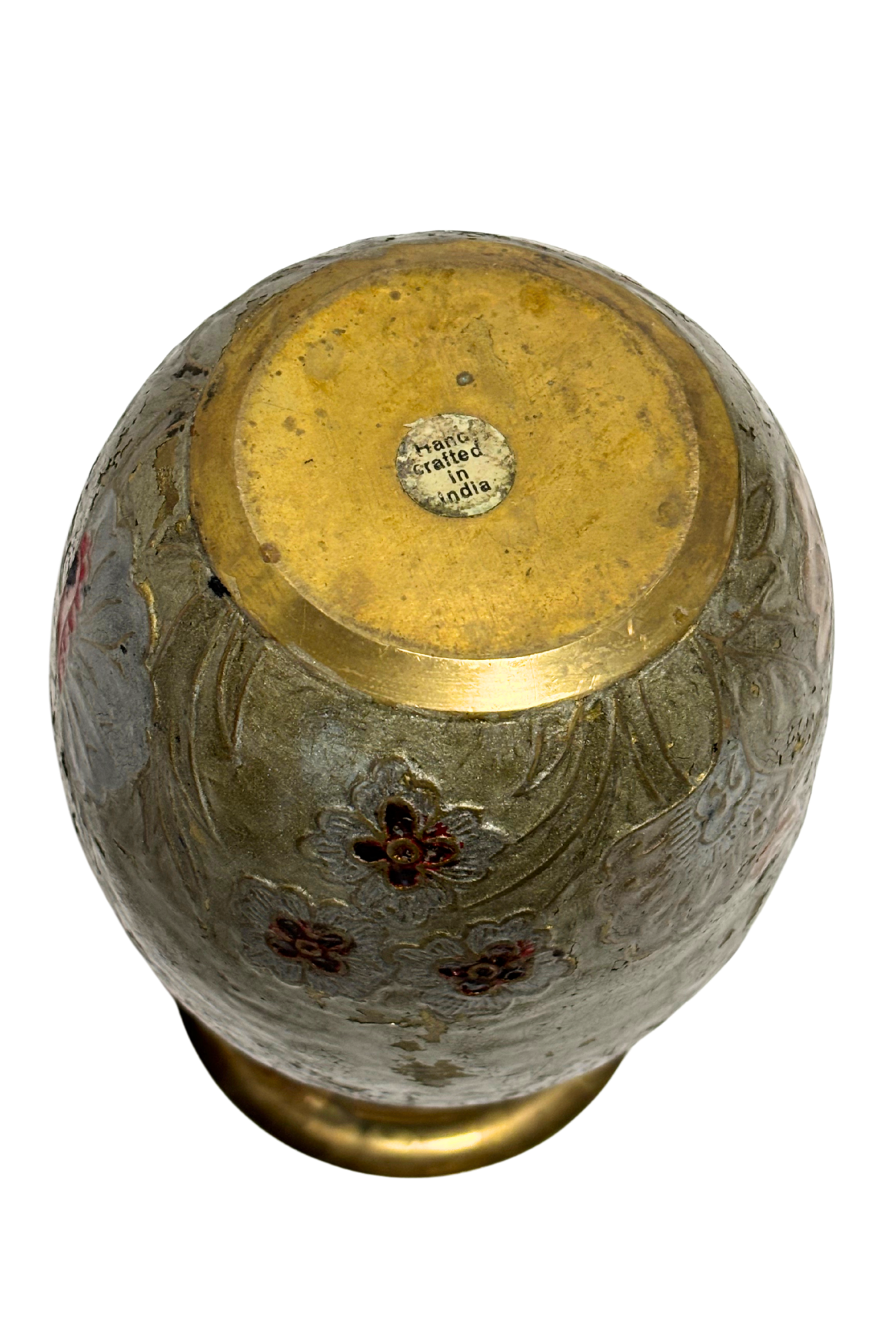 Beautiful floral brass vase handcrafted in India