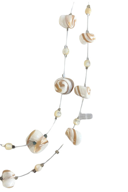 Vintage creamy white wire necklace