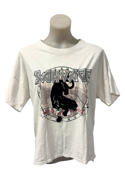 Decjuba Sauvage black leopard graphic tee, XS