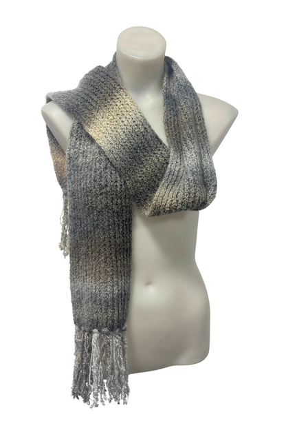 Beautifully soft grey gradient knitted scarf