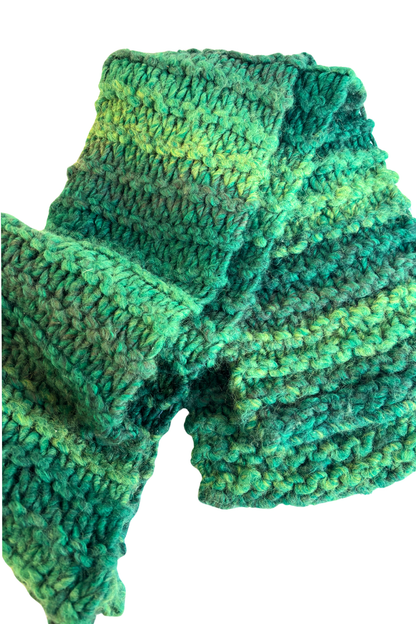 Chunky knit green scarf
