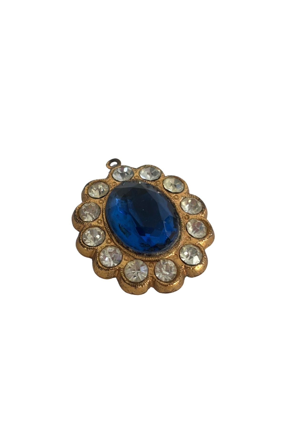 Vintage faux blue sapphire pendant