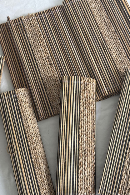 Wooden place mats + table runner