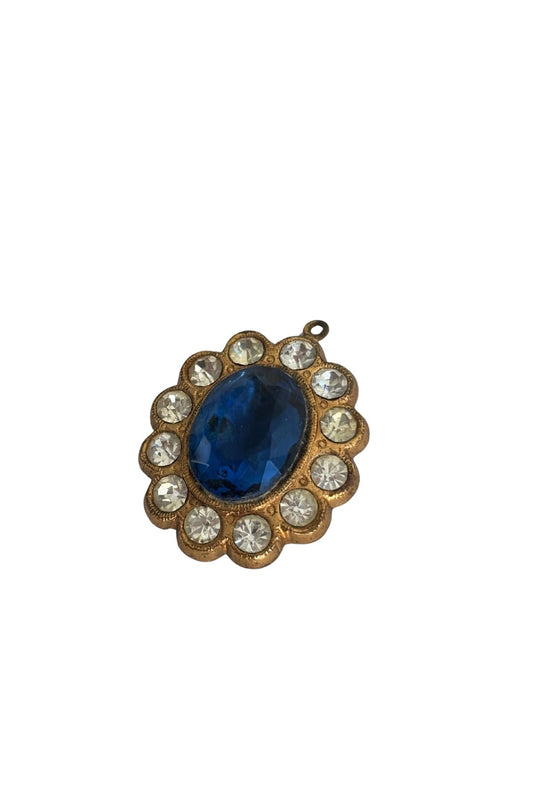 Vintage faux blue sapphire pendant