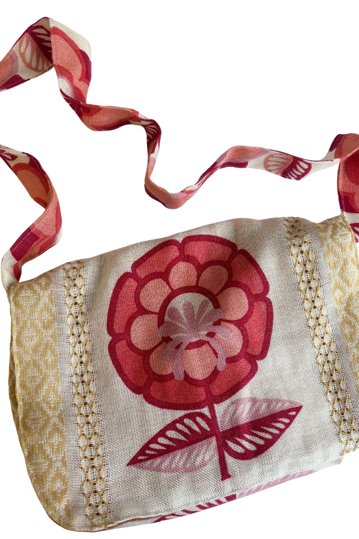 Reversible floral cross body bag