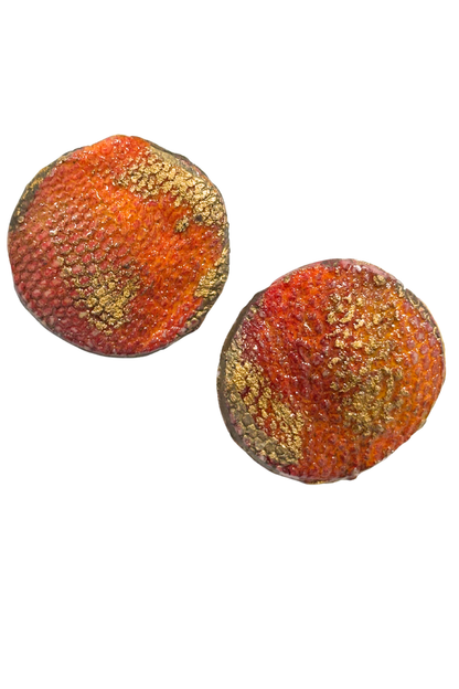 Snakeskin textured clay earrings