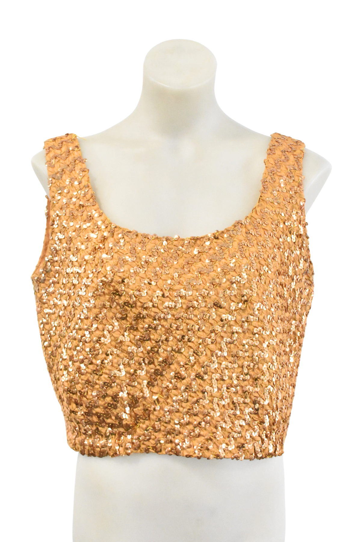 Retro sequin cropped cami, L