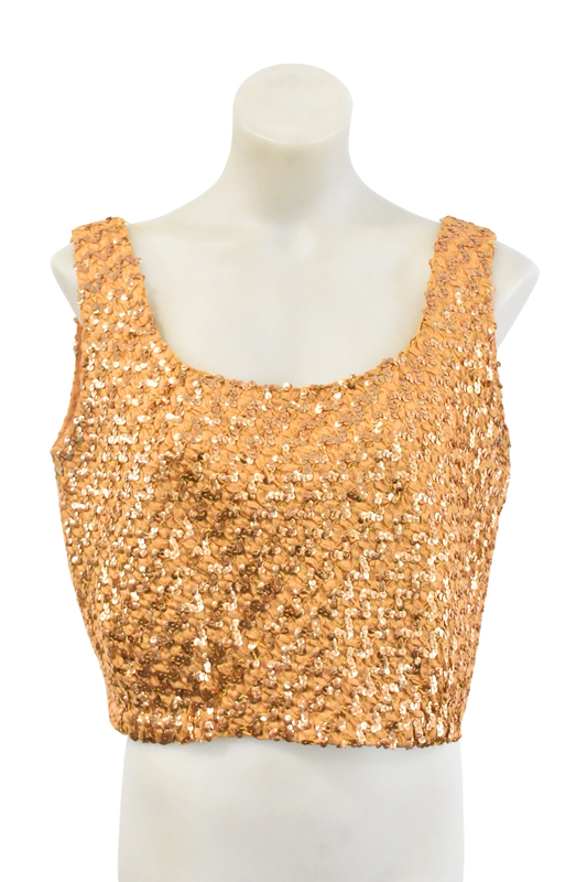 Retro sequin cropped cami, L