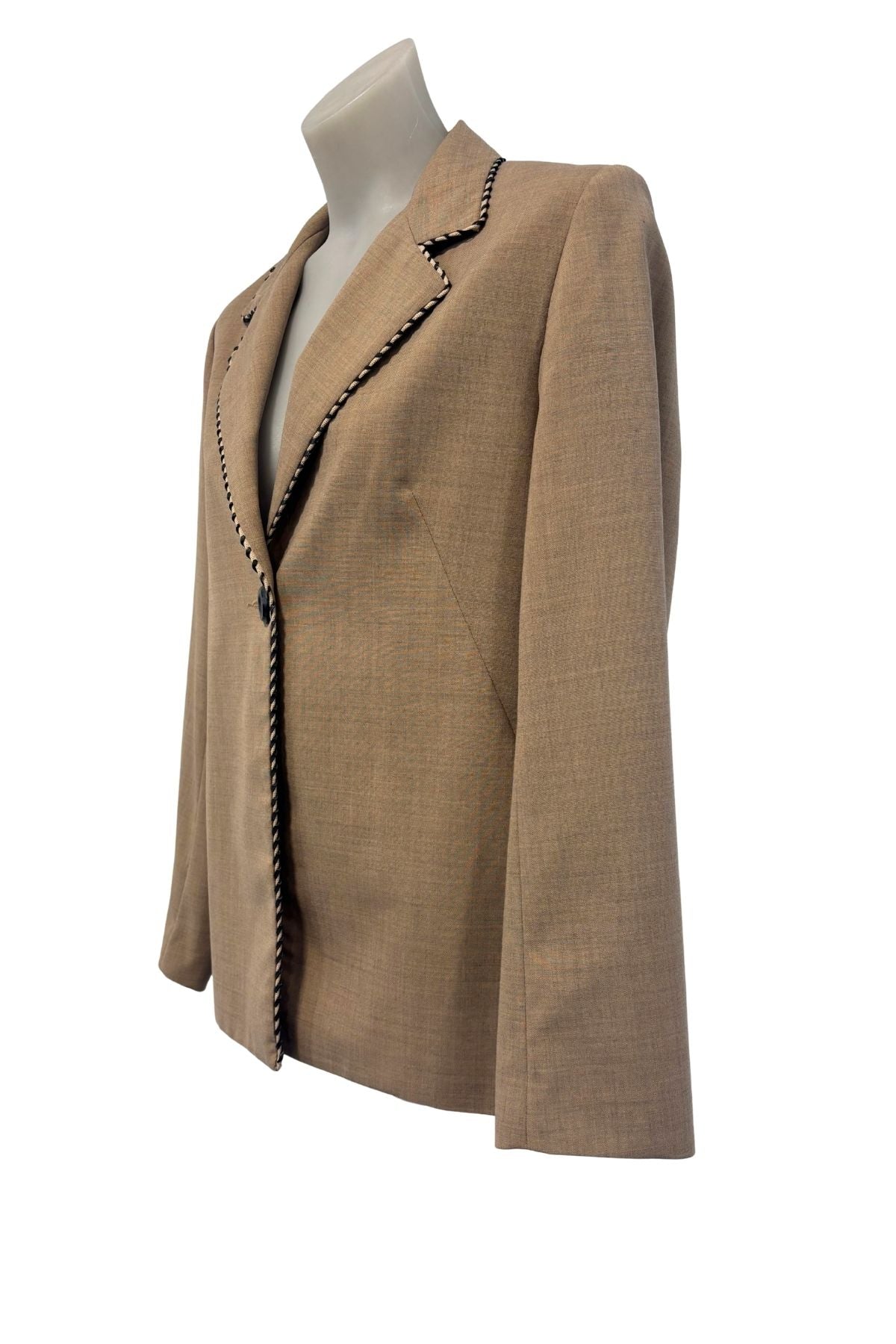 By Frederick NZ made braided trim beige blazer, 10