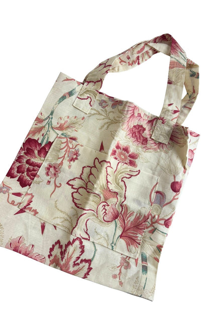 Super cute floral linen tote bag