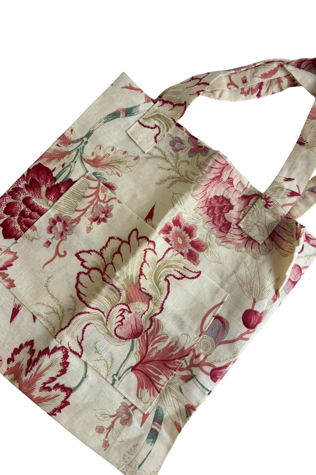 Super cute floral linen tote bag