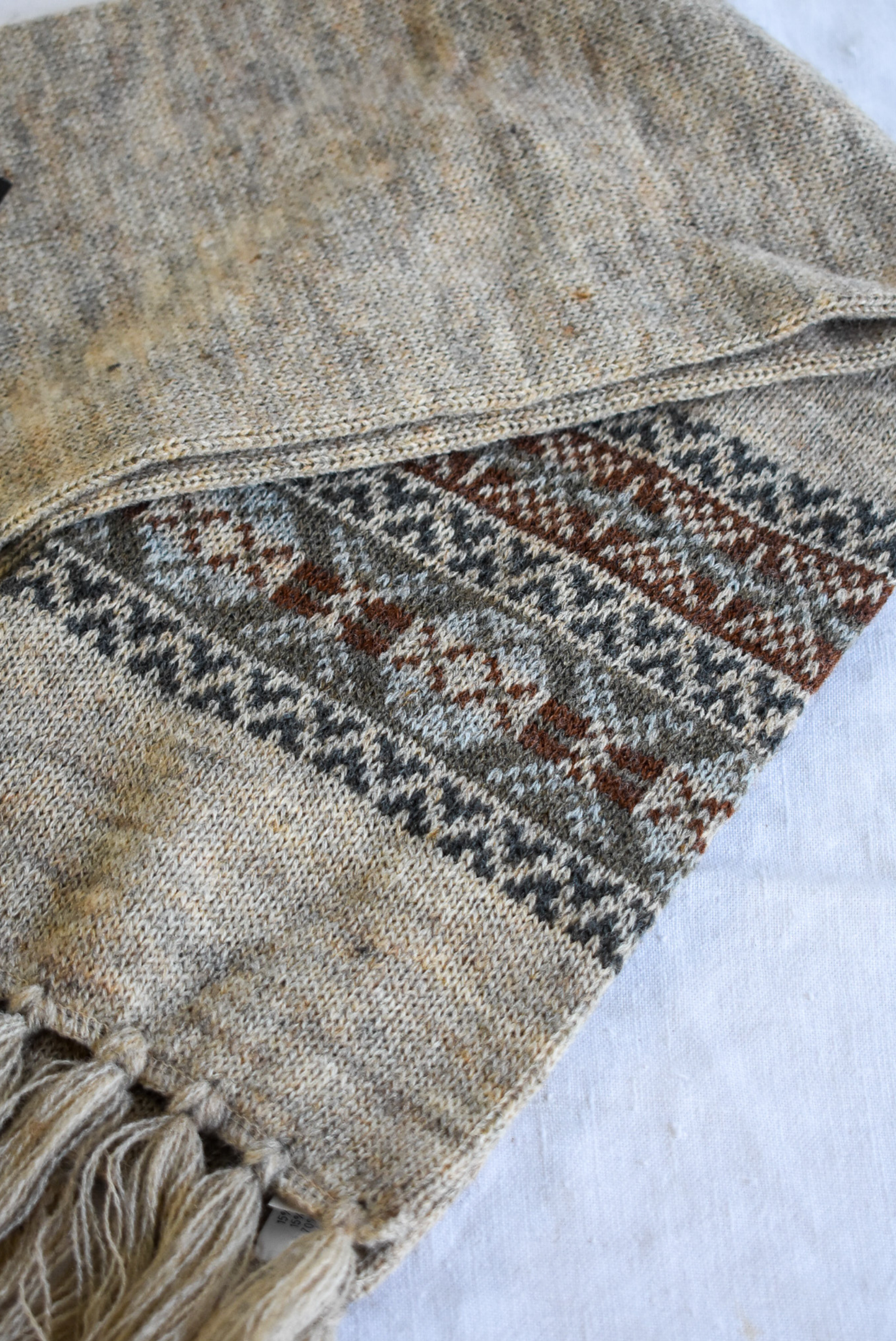 Tribal print wool blend scarf NWT