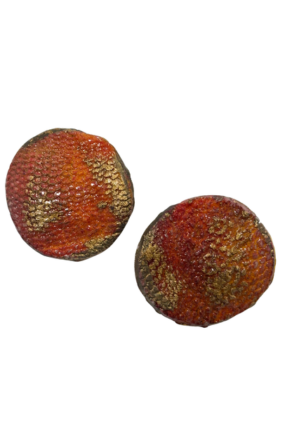 Snakeskin textured clay earrings