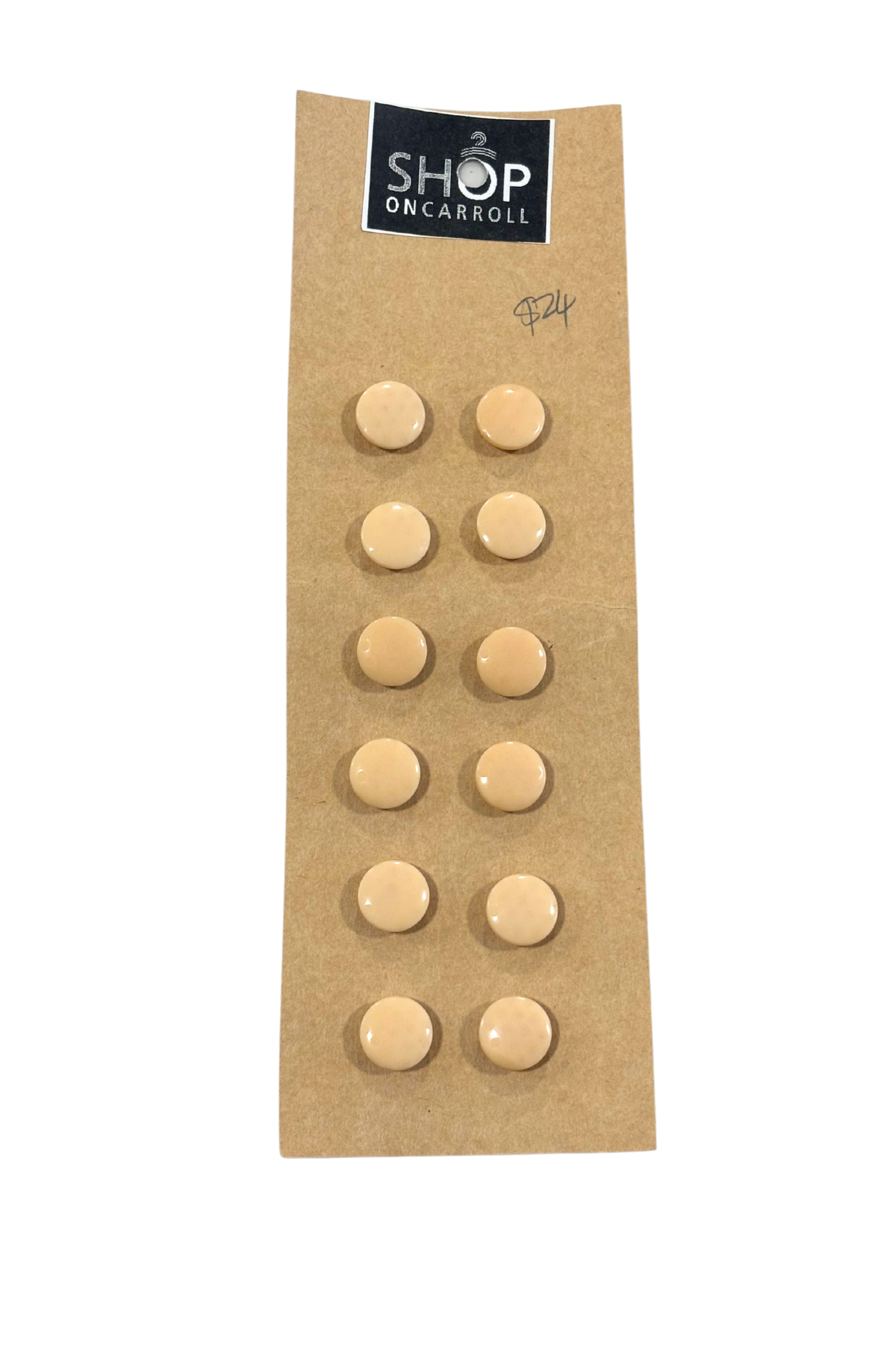Vintage beige with clear polka dot buttons