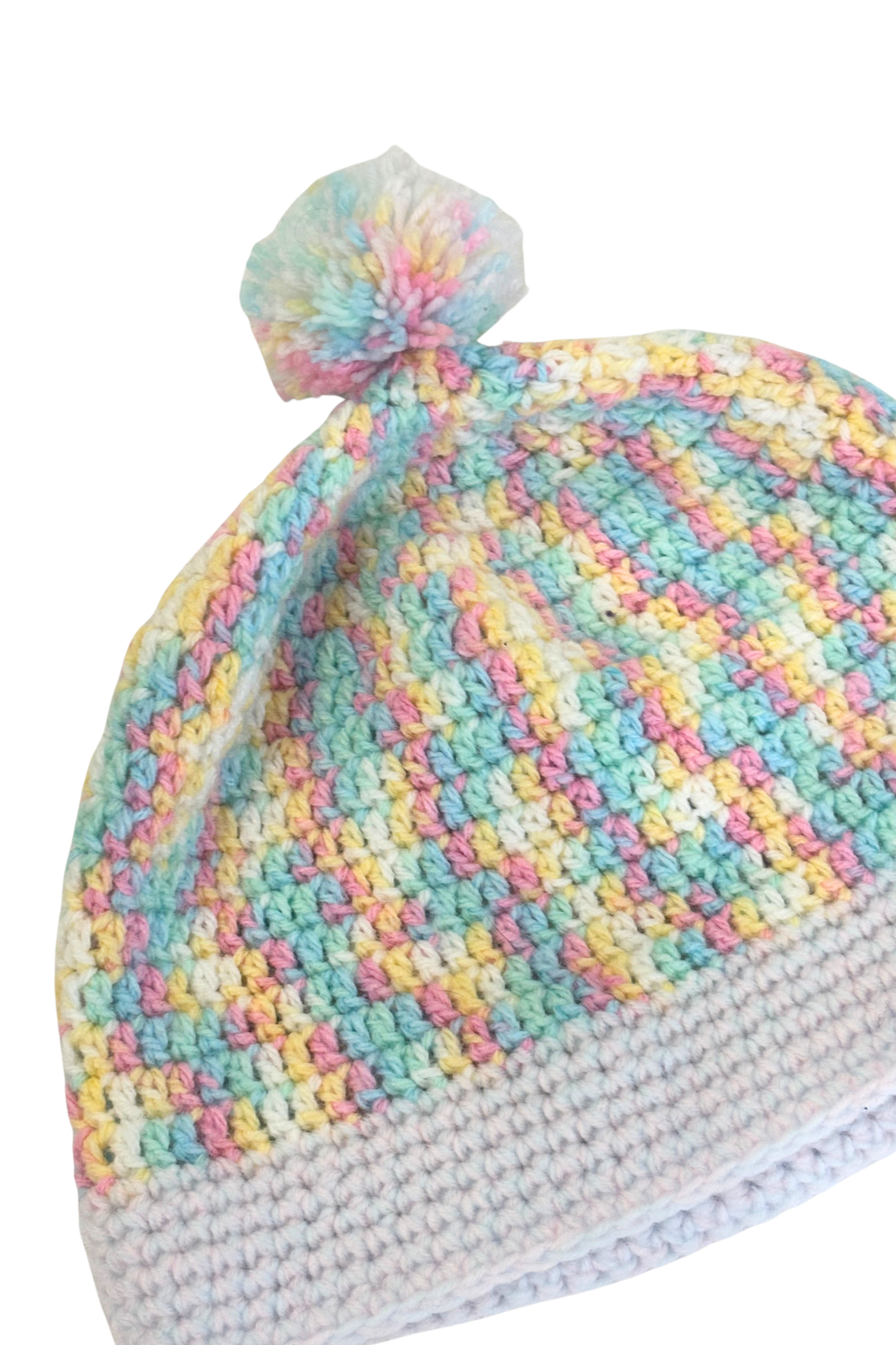Rainbow crochet beanie