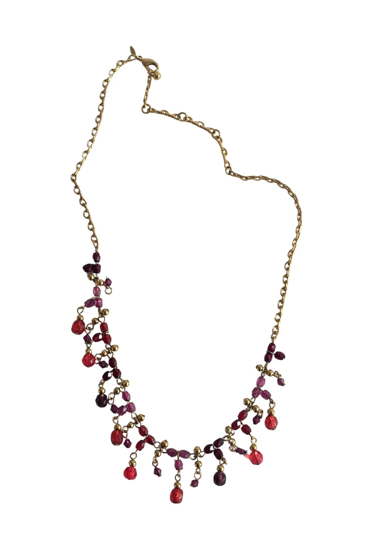 Retro Avon purple beaded chain necklace