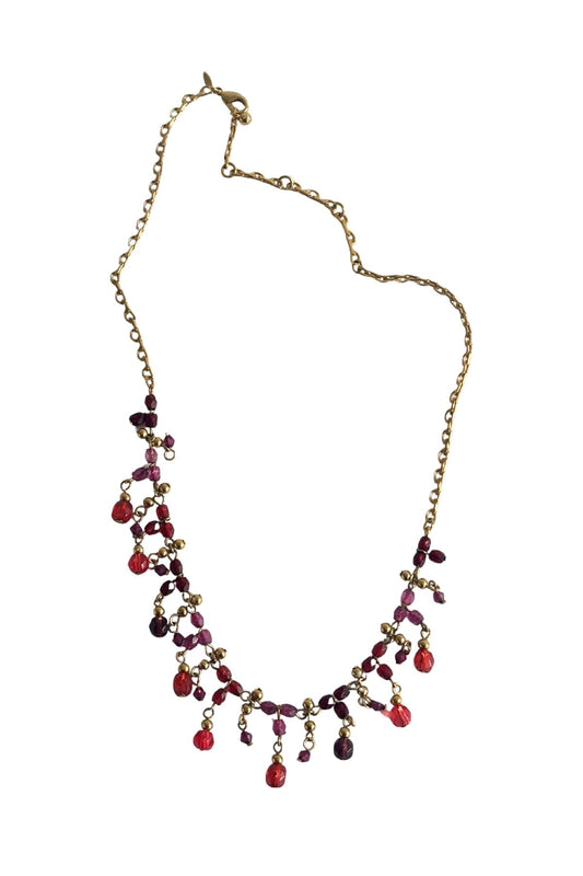 Retro Avon purple beaded chain necklace