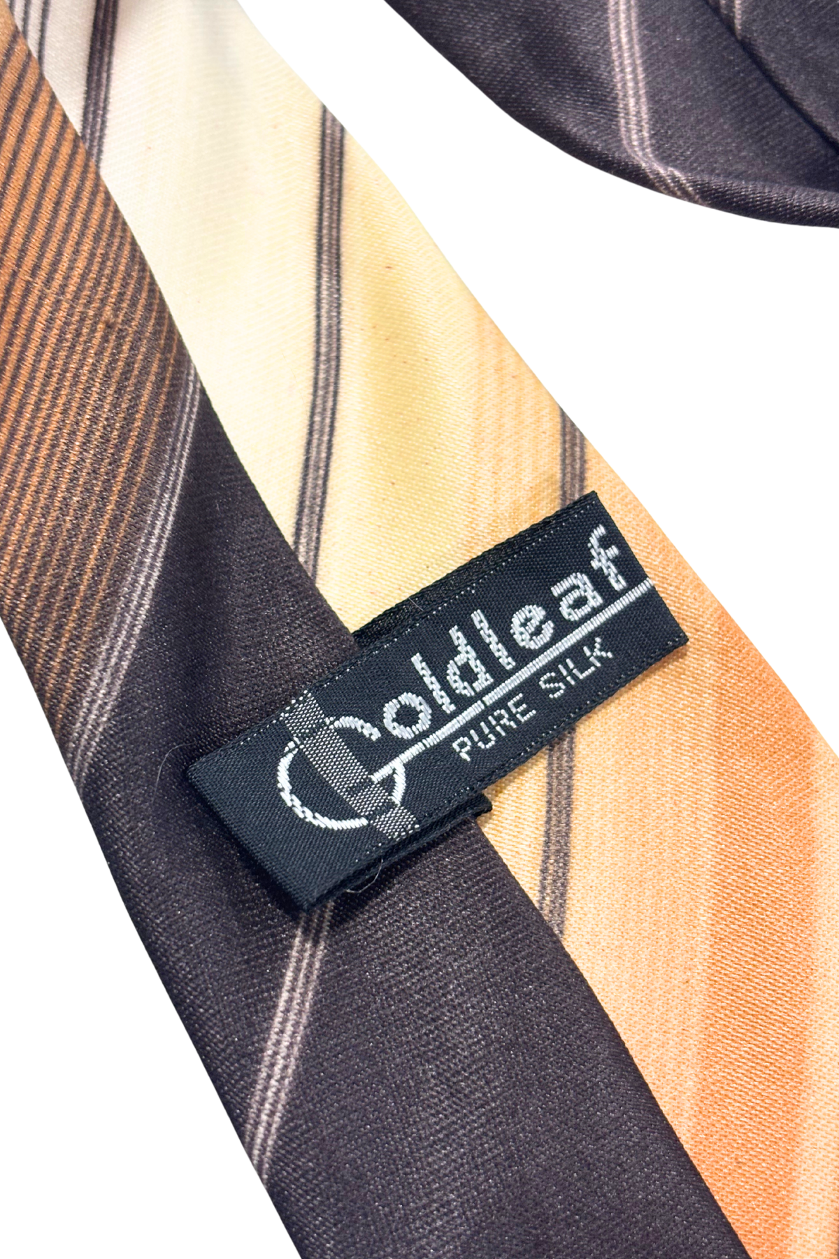 Goldleaf pure silk brown striped tie