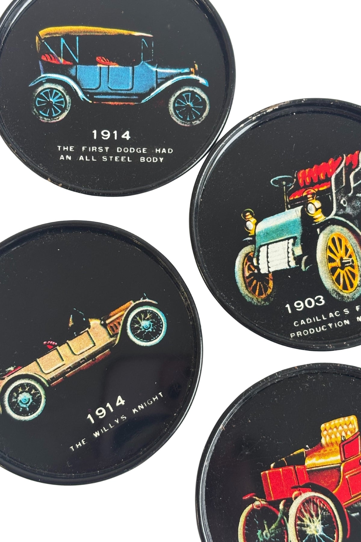 Vintage car metal coasters