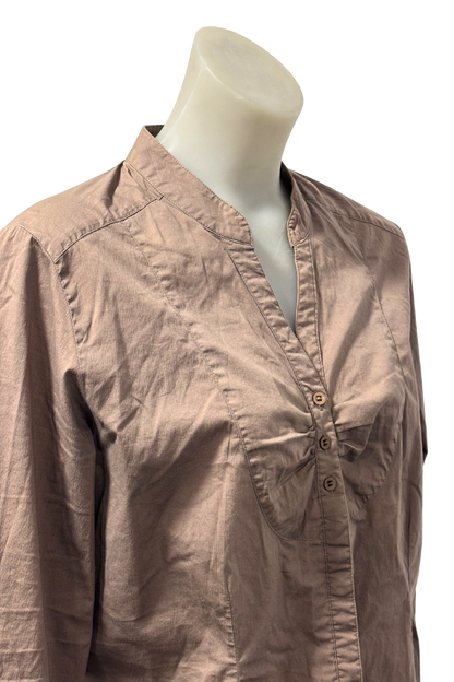 Natalie N brown button up blouse, 16