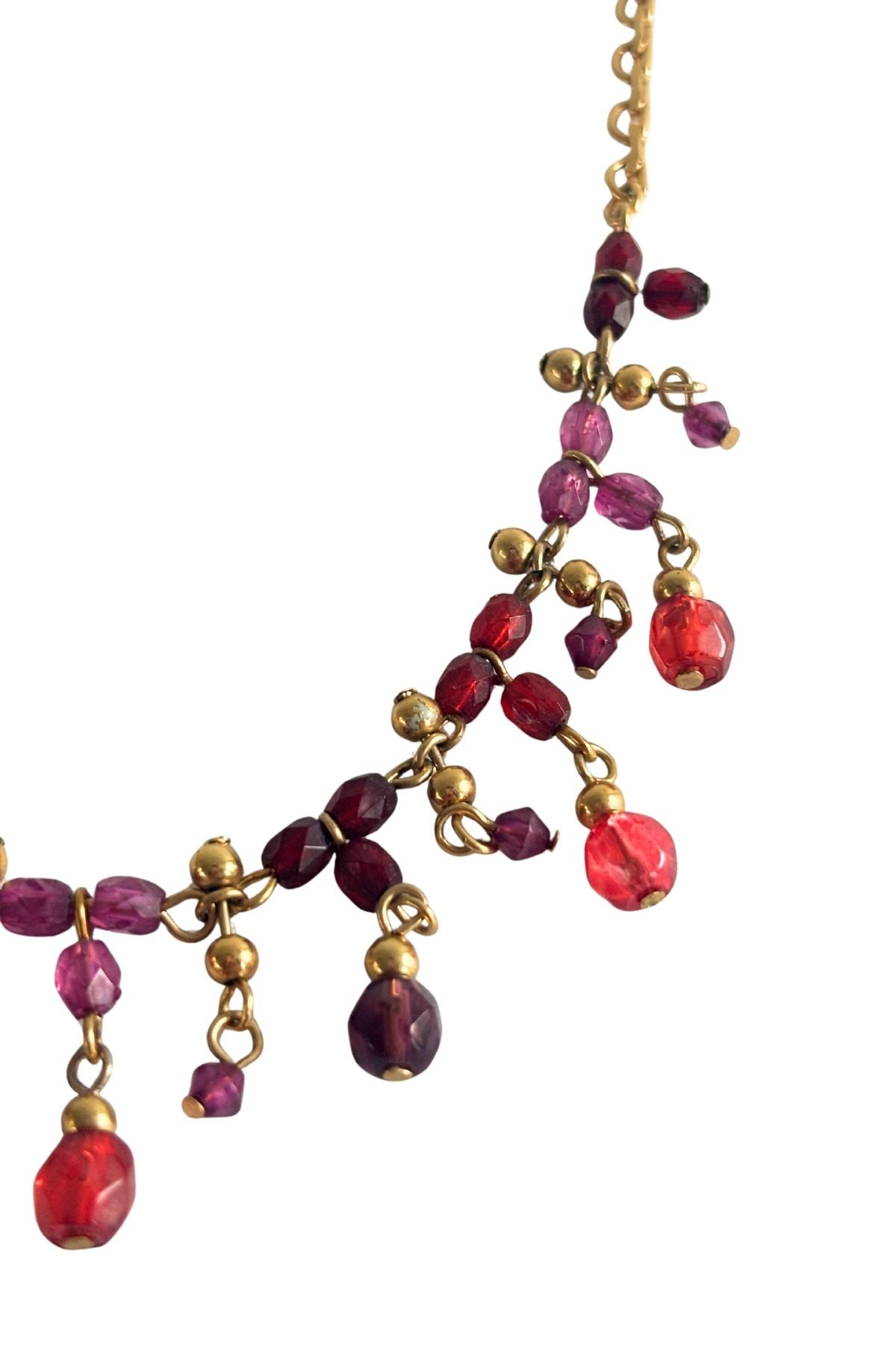 Retro Avon purple beaded chain necklace