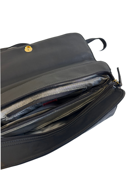 Gionni navy vegan leather bag