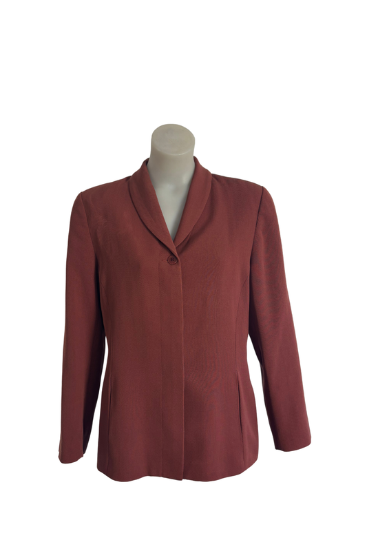 Jane Daniels NZ made wool rust brown blazer, 14