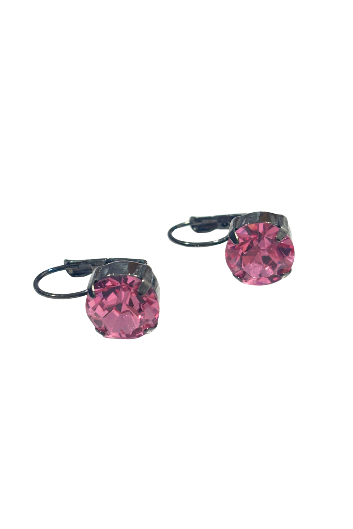 Glitzy pink clip on earrings