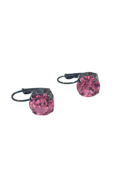 Glitzy pink clip on earrings