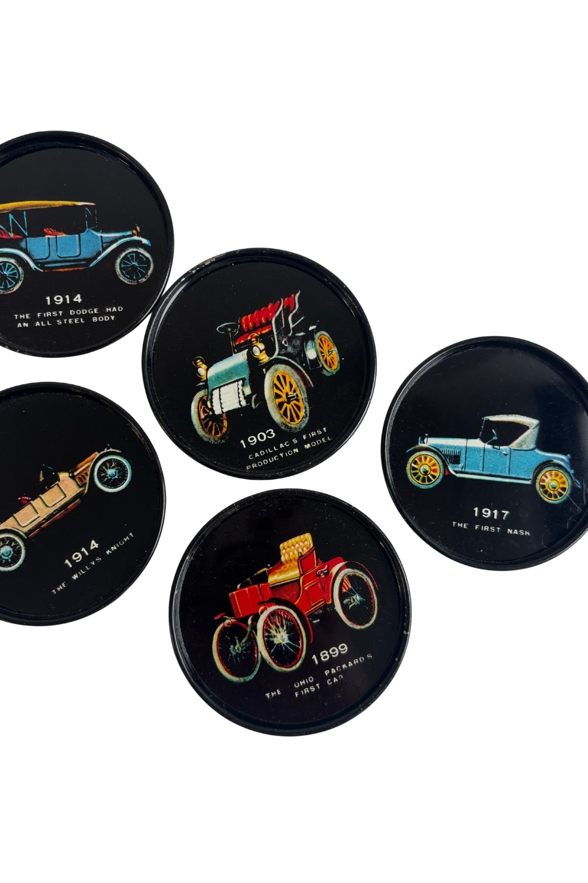 Vintage car metal coasters