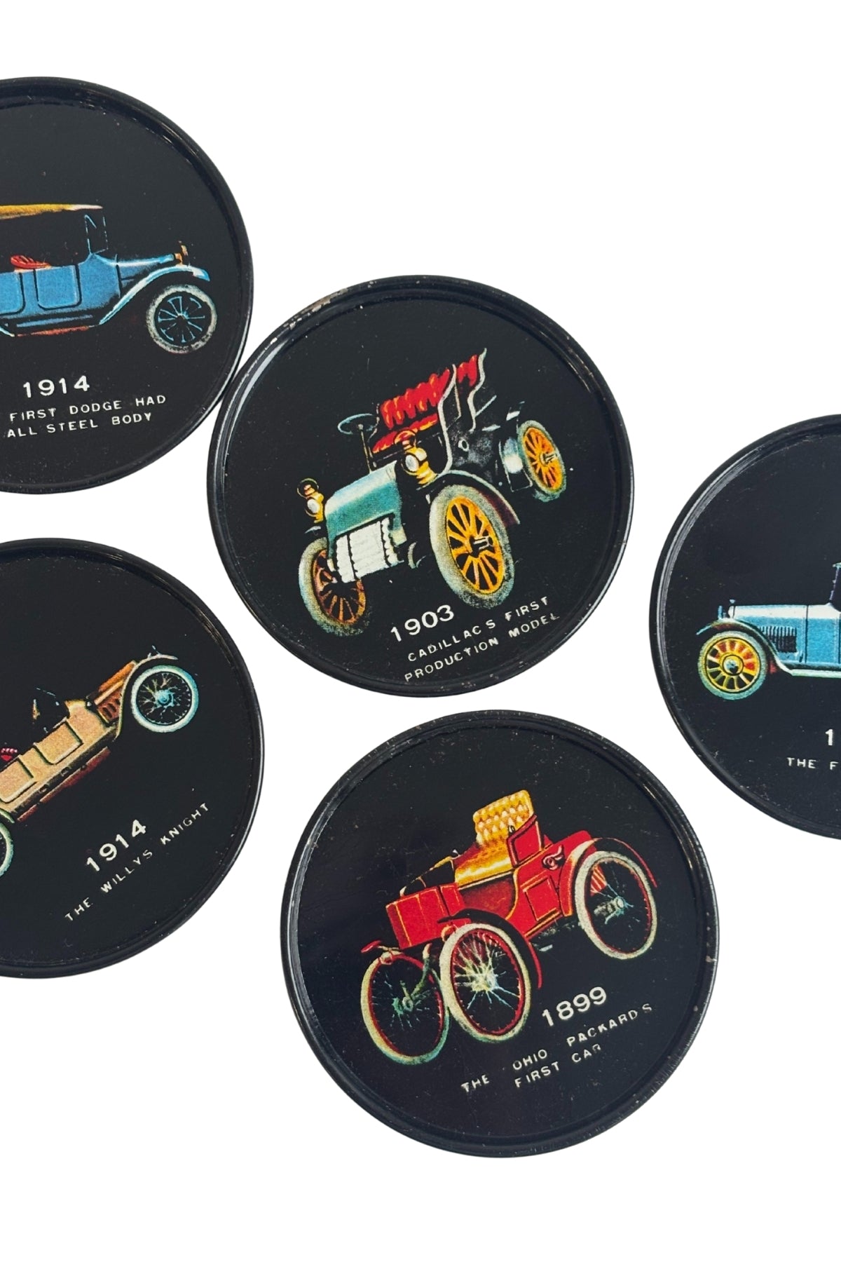 Vintage car metal coasters