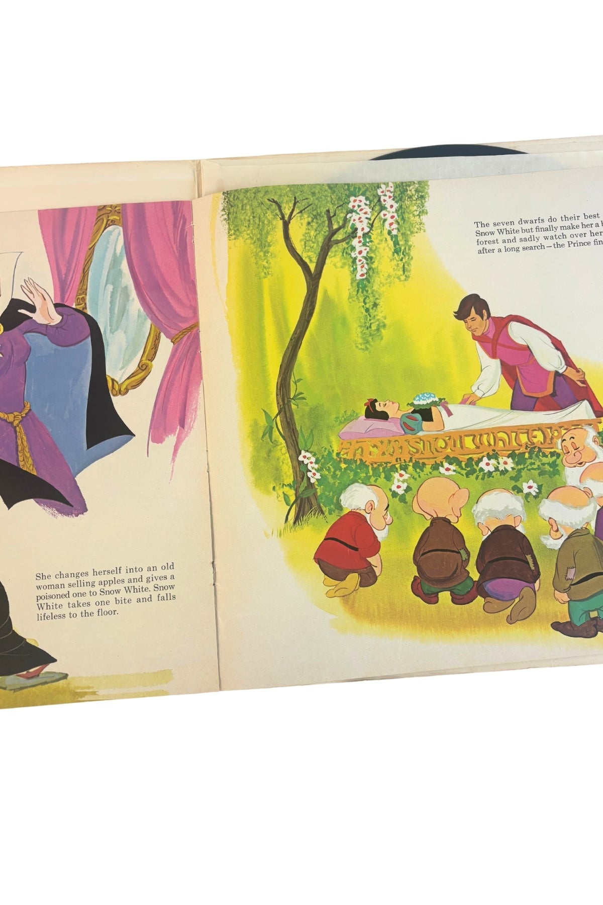 Vintage Walt Disney's Snow White & The Seven Dwarfs storybook vinyl 3906