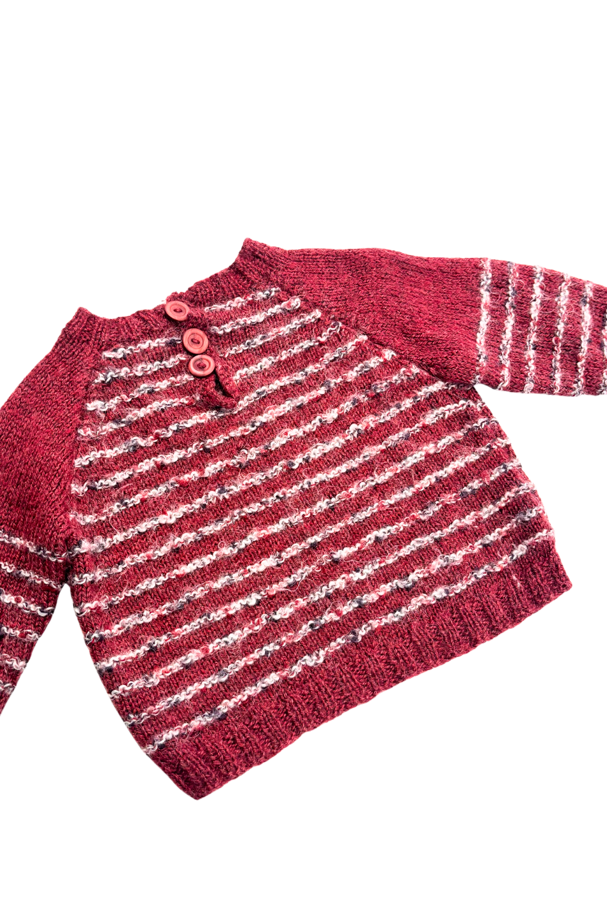 Babies Burgundy striped knit jumper