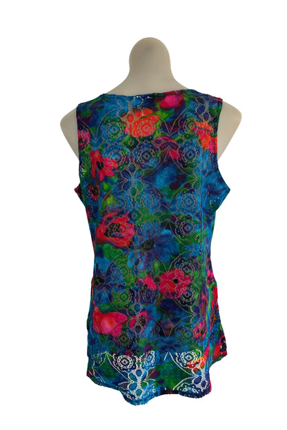 Spiral NZ made vibrant lace tank, 12