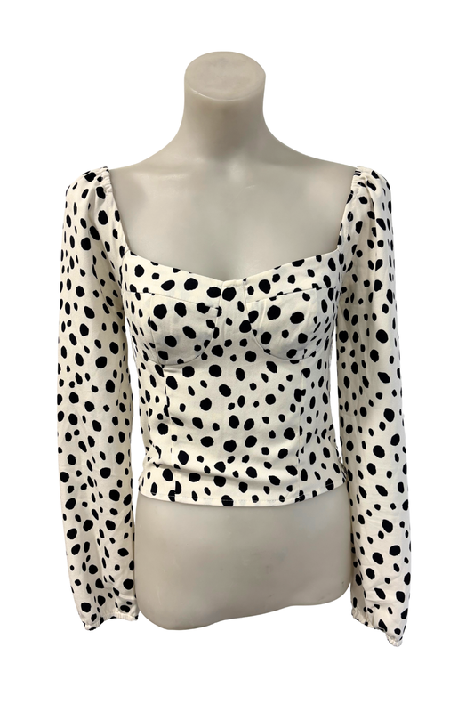 Oscar Street polka dot structured blouse, M