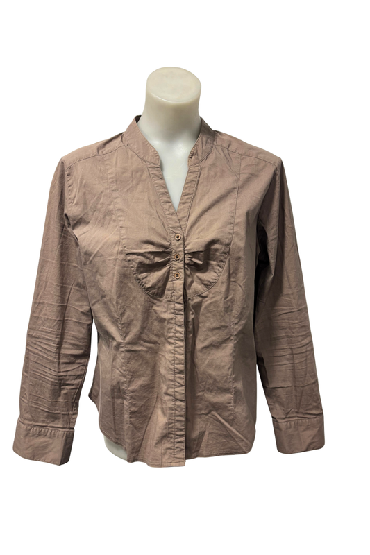 Natalie N brown button up blouse, 16