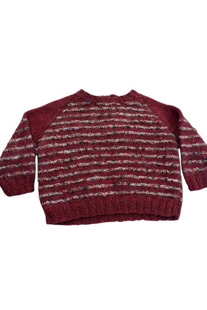 Babies Burgundy striped knit jumper