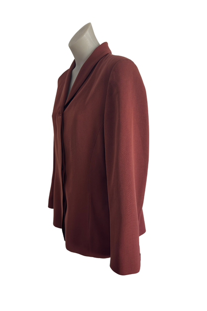 Jane Daniels NZ made wool rust brown blazer, 14