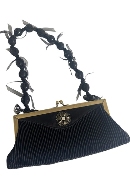 Milleni satin mini beaded clutch