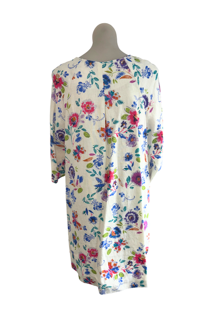 EAST floral linen coat, M NWT
